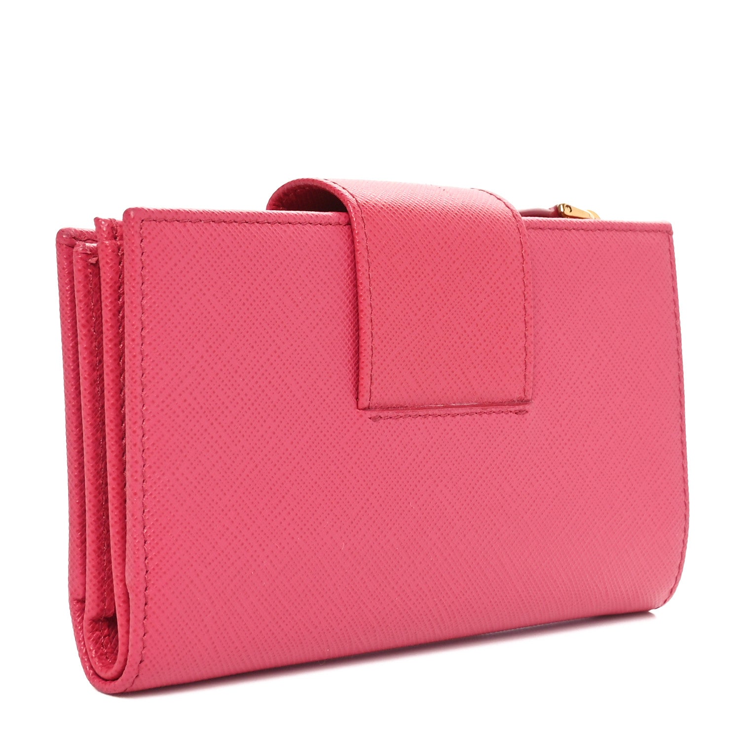 Prada Saffiano Metal Medium Wallet Peonia 3 of 10