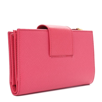 Prada Saffiano Metal Medium Wallet Peonia 3 of 10