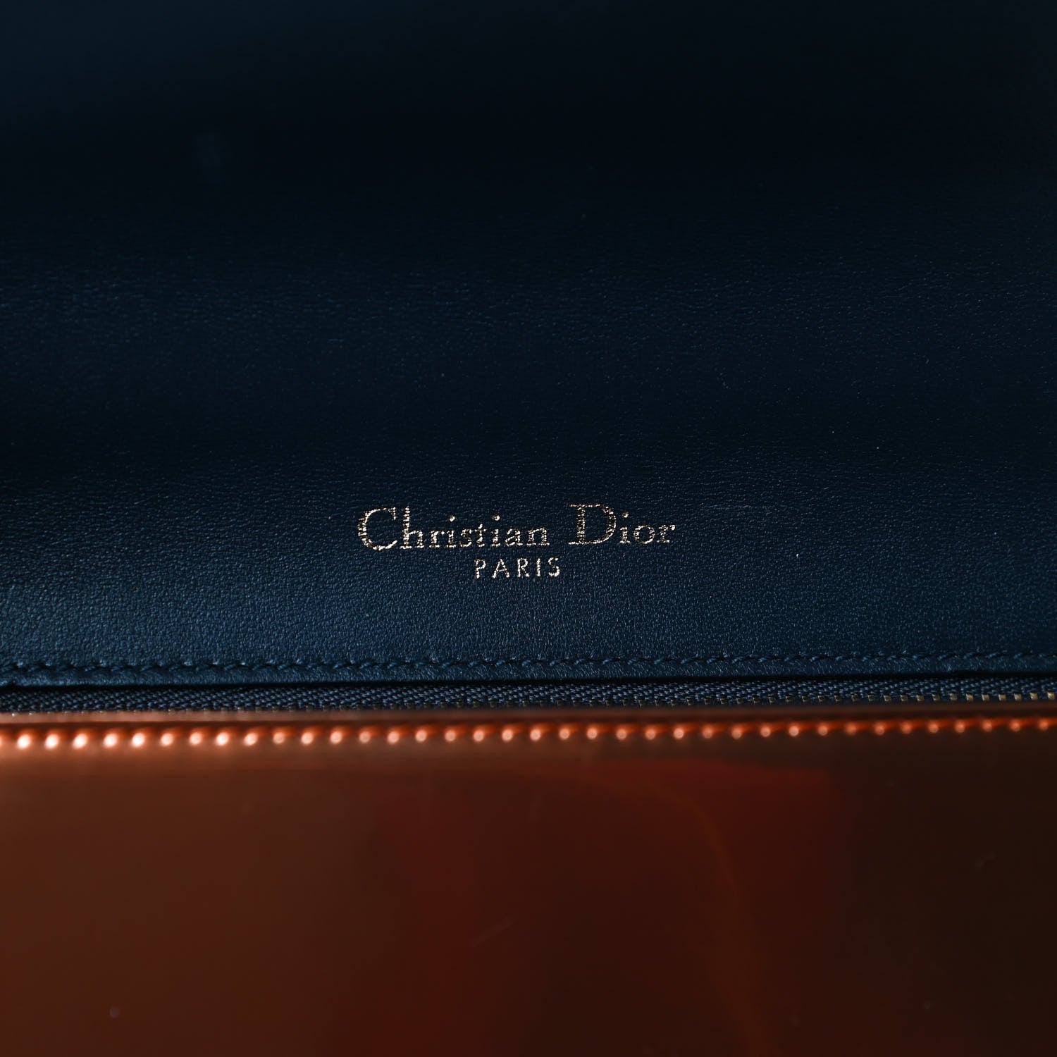 Christian Dior Metallic Patent Micro-Cannage Medium Diorama Flap Bag Orange 5 of 12
