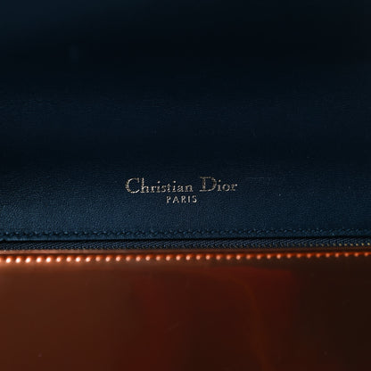 Christian Dior Metallic Patent Micro-Cannage Medium Diorama Flap Bag Orange 5 of 12