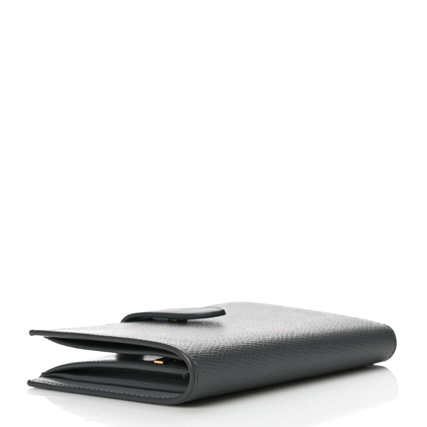 Grained Calfskin Medium Multifunction Strap Wallet Grey