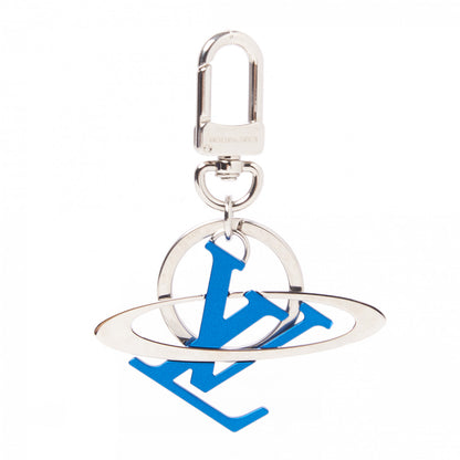 Louis Vuitton LV Initiales Cosmic Bag Charm Key Holder Blue Silver 1 of 5