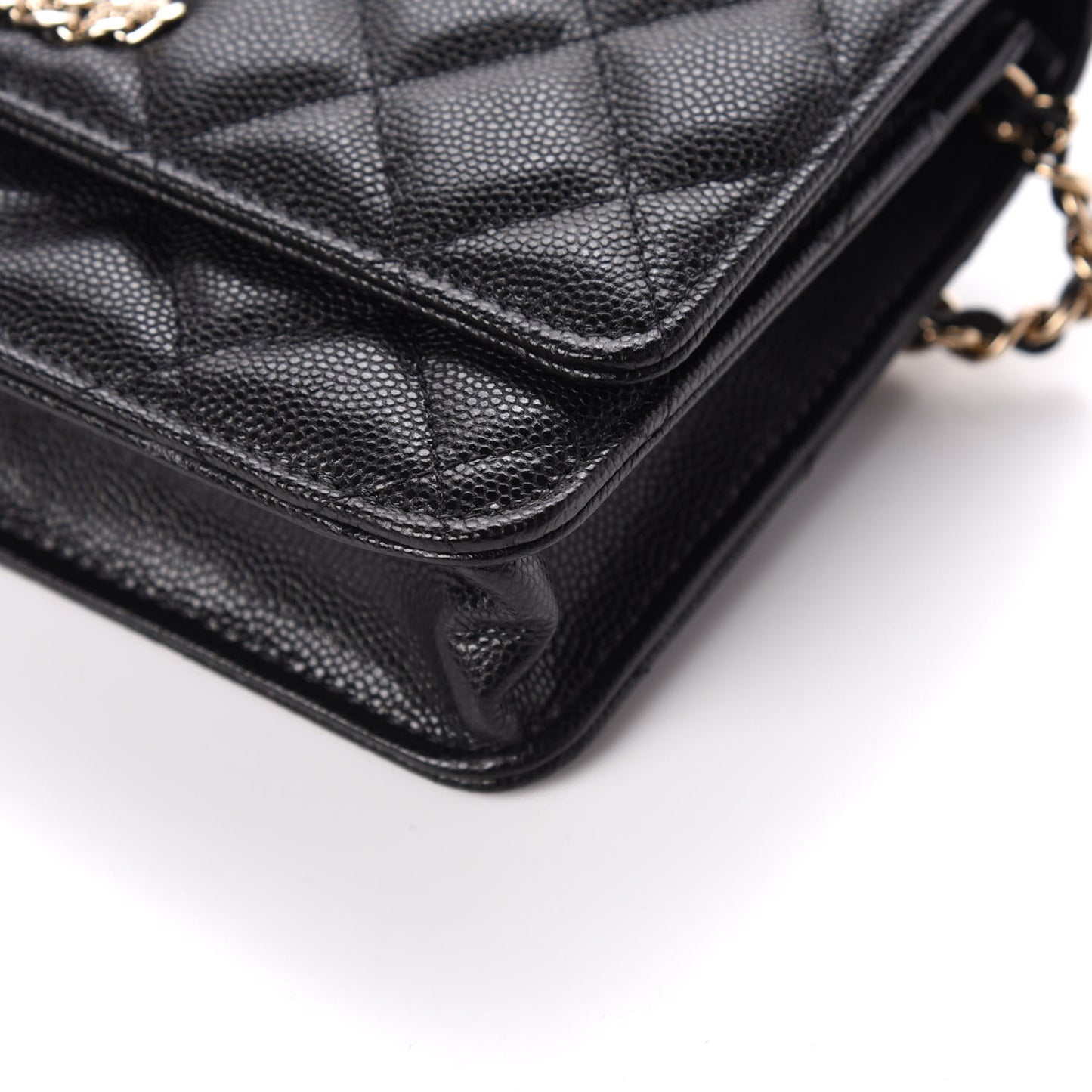 Caviar Quilted French New Wave Chain CC Wallet On Chain WOC Black