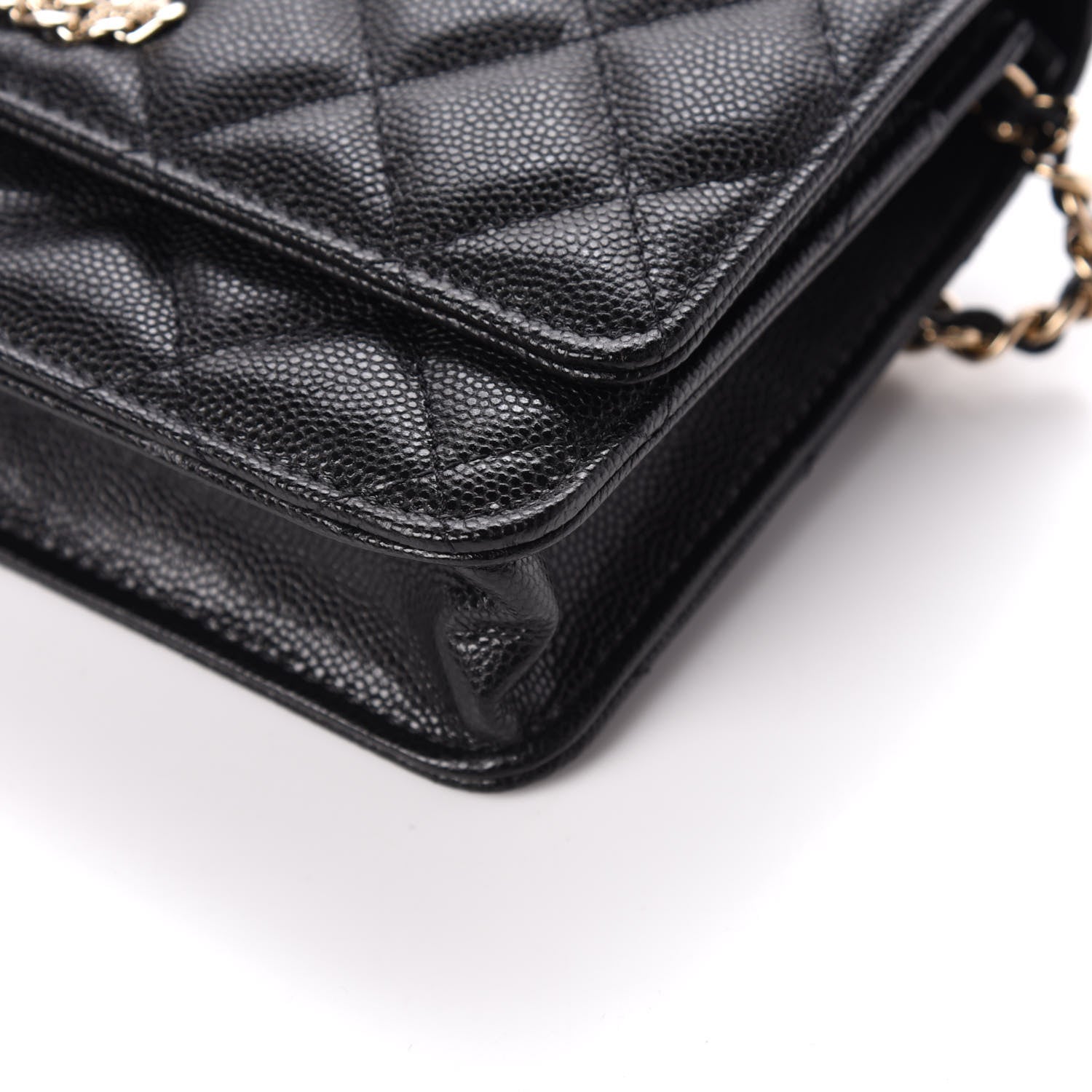 Chanel Caviar Quilted French New Wave Chain CC Wallet On Chain WOC Black 10 of 10