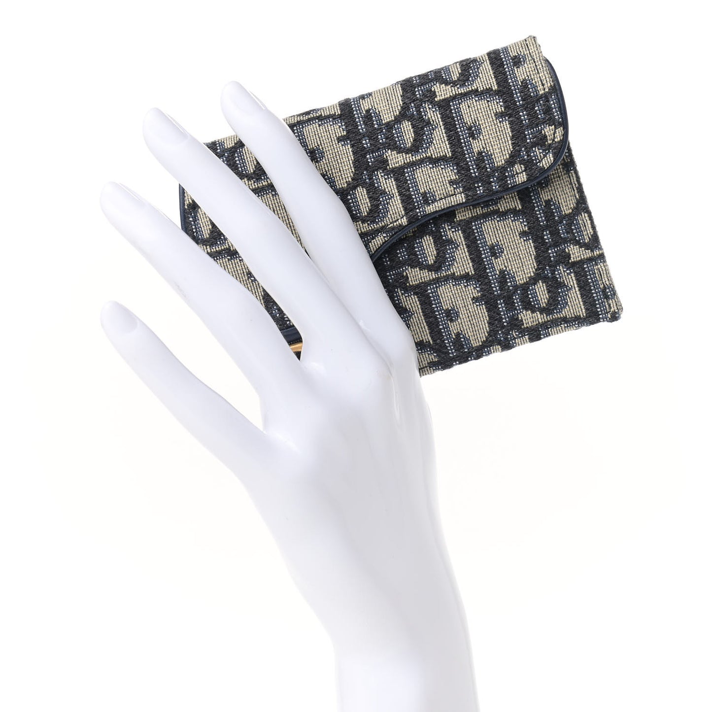 Oblique Saddle Card Holder Blue