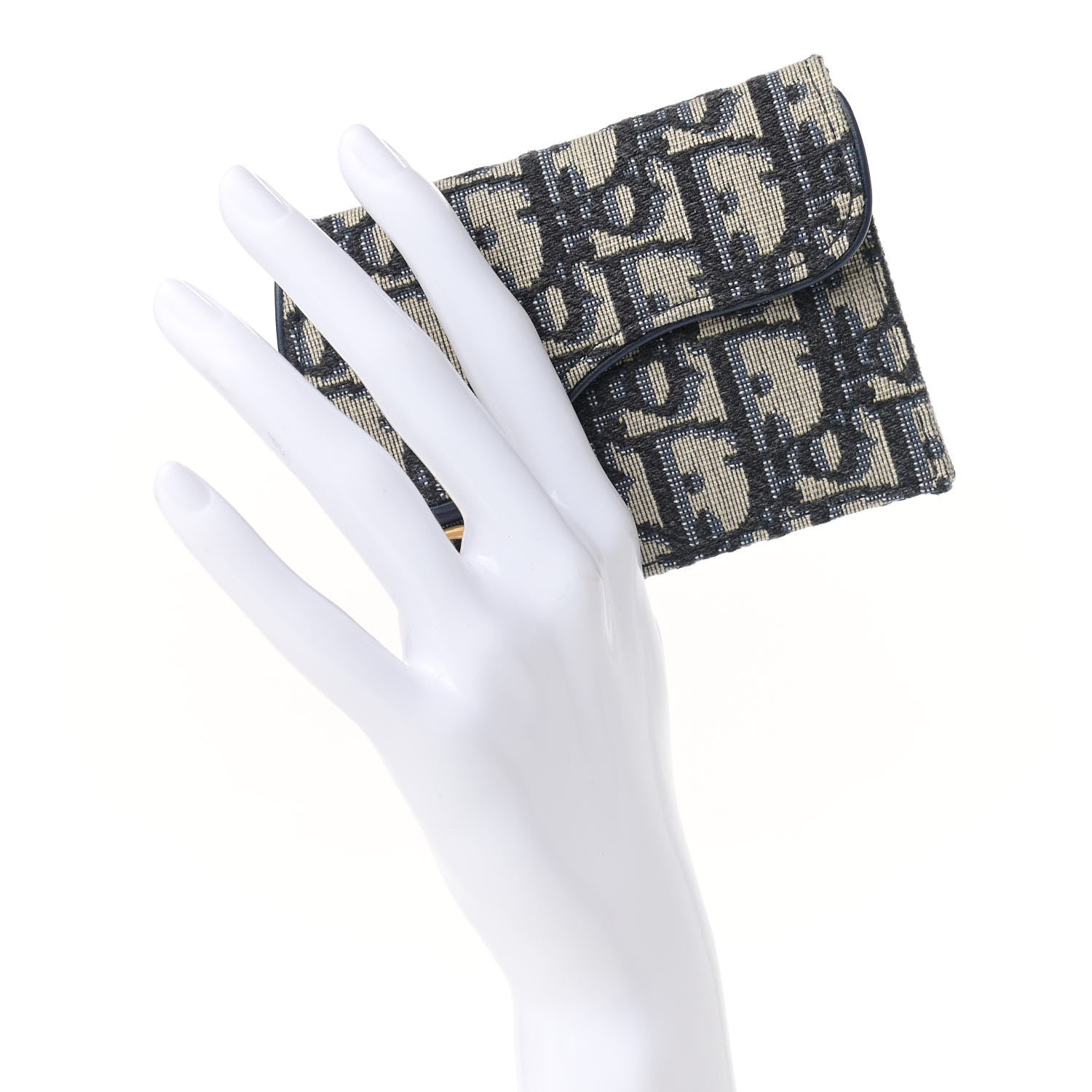 Christian Dior Oblique Saddle Card Holder Blue 2 of 7