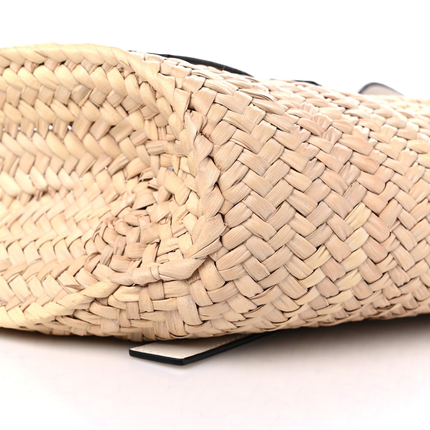 Raffia Small Basket Tote Bag Natural White