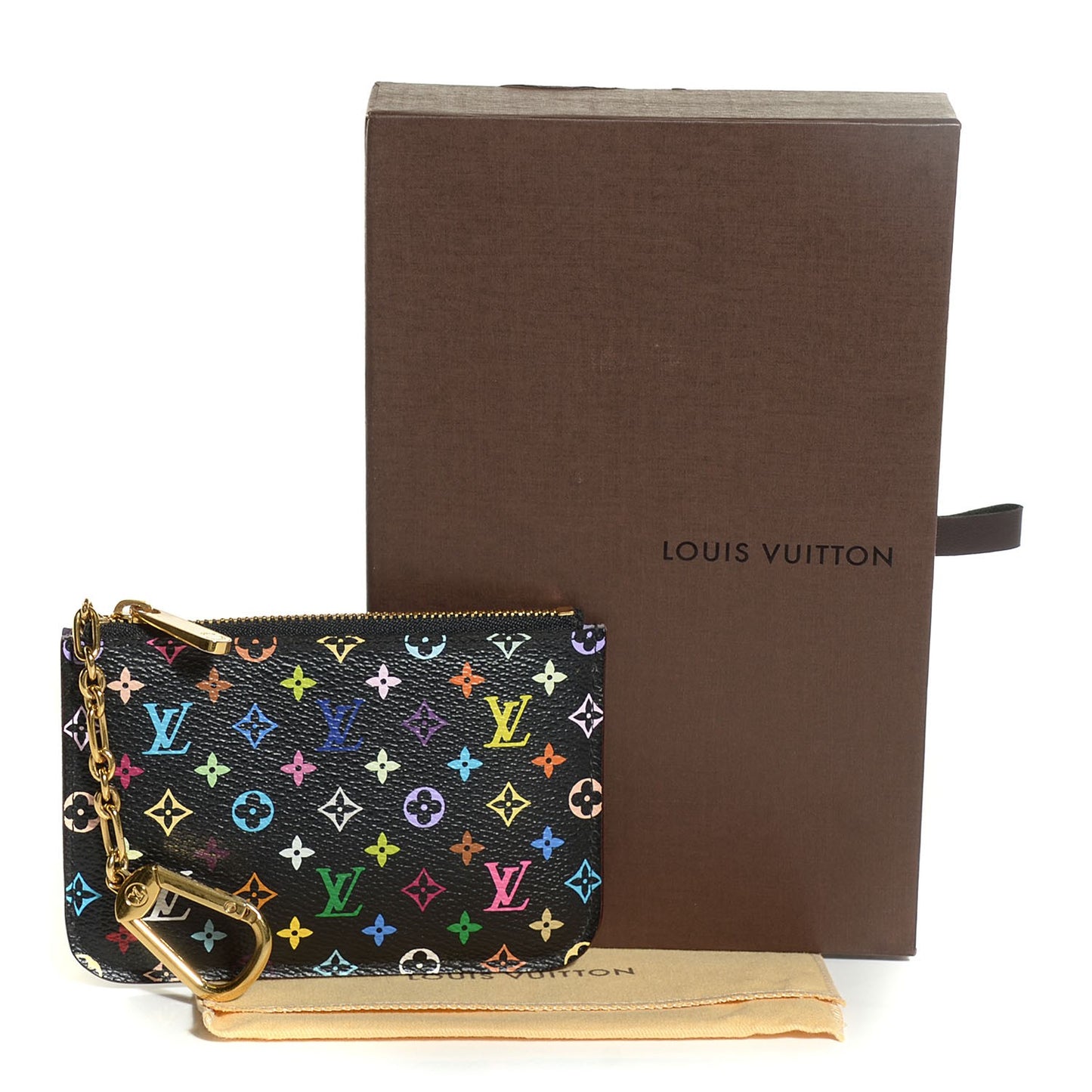 Monogram Multicolor Key Pouch Black Violet