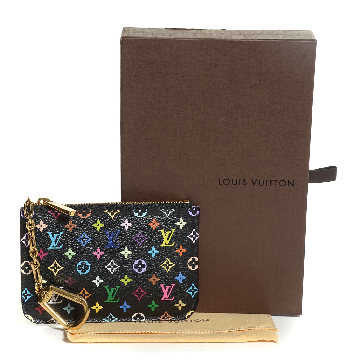 Louis Vuitton Monogram Multicolor Key Pouch Black Violet 5 of 8