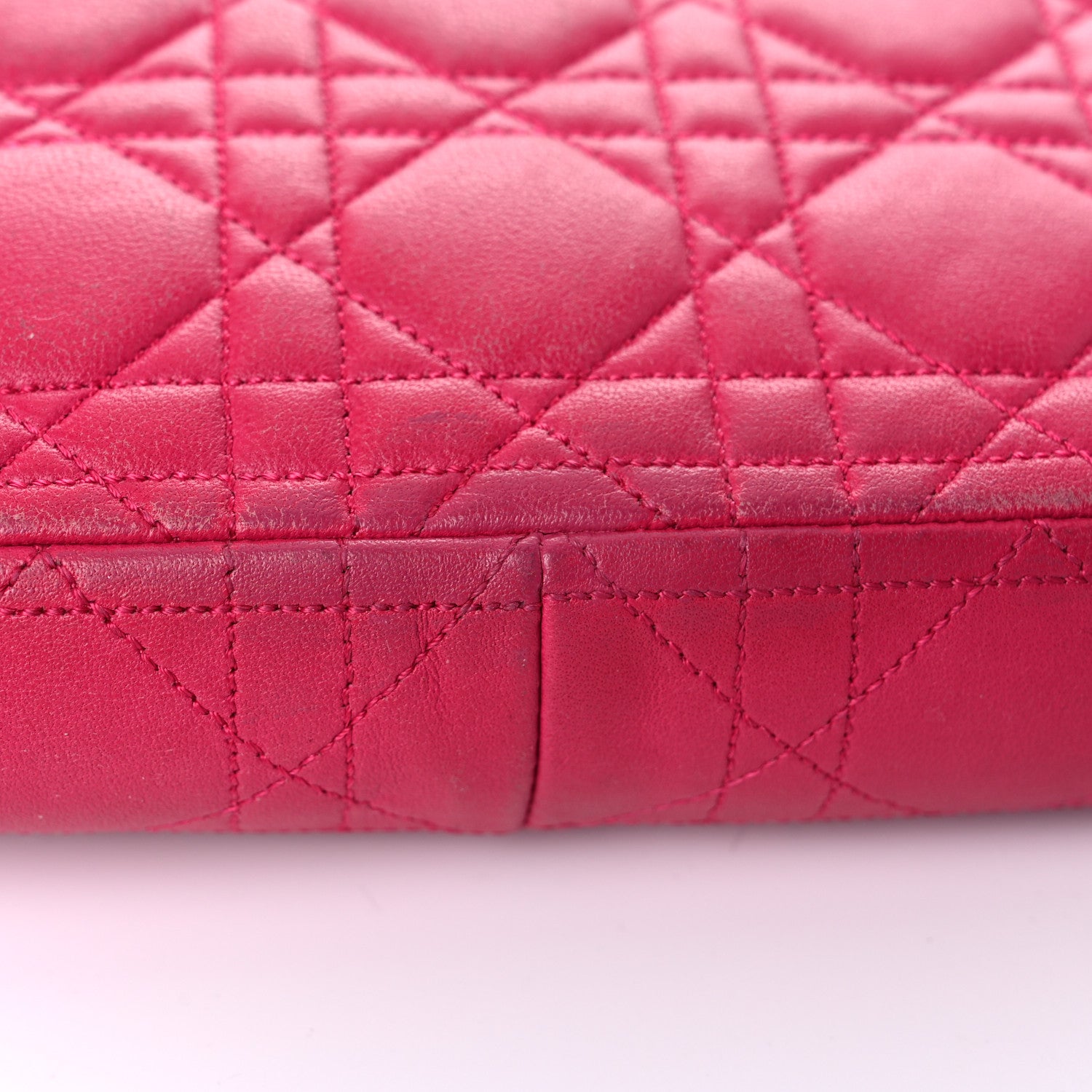 Christian Dior Lambskin Cannage Miss Dior Promenade Pouch Fuchsia 18 of 24
