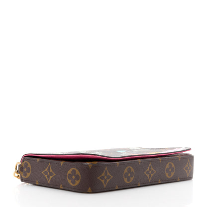 Louis Vuitton LOUIS VUITTON Monogram 2021 Christmas Animation Hollywood Pochette Felicie Chain Wallet Fuchsia 5 of 14
