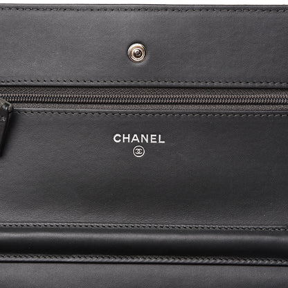 Chanel Patent Quilted Wallet On Chain WOC Black 5 of 13