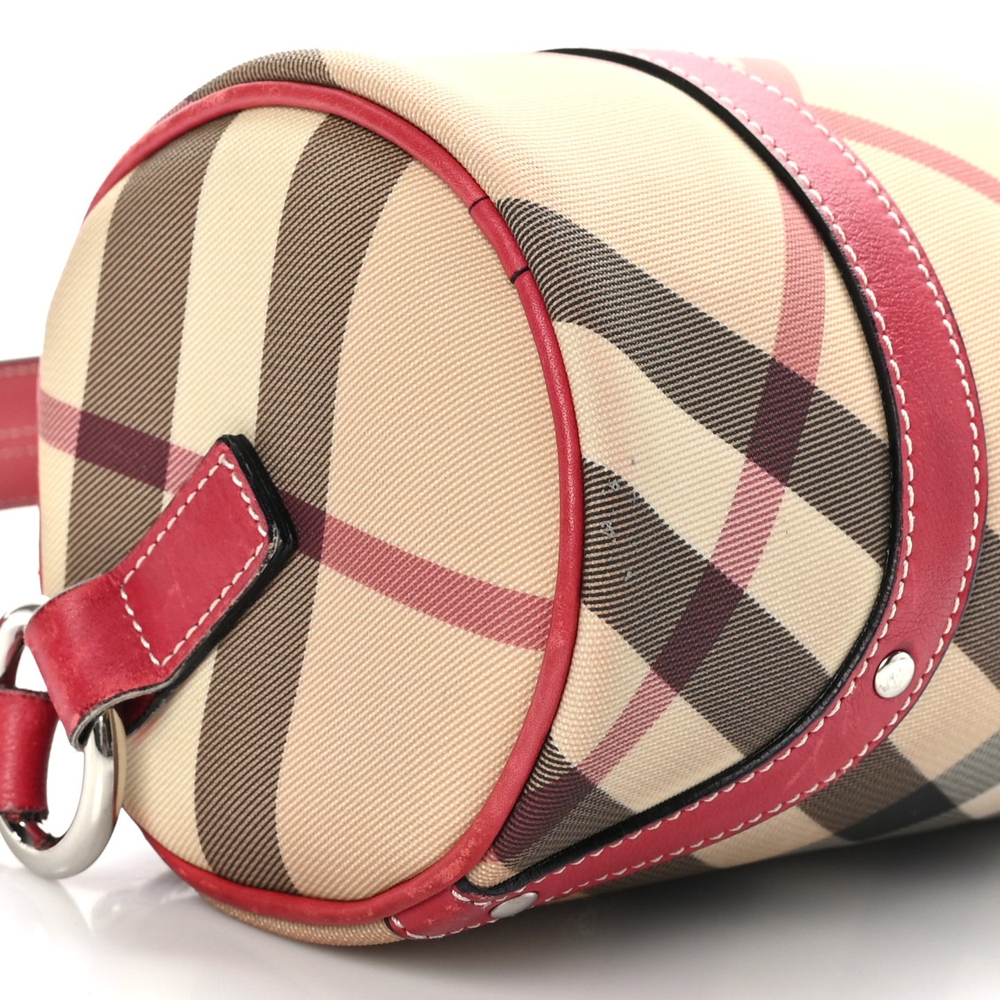 Nova Check Barrel Bag Red