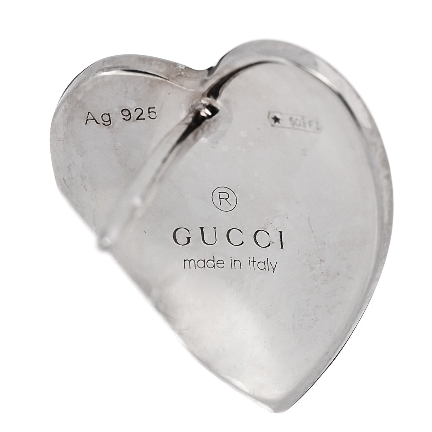 Gucci Sterling Silver Enamel Interlocking G Heart Stud Earrings Blue 4 of 5