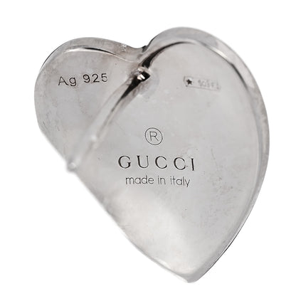 Gucci Sterling Silver Enamel Interlocking G Heart Stud Earrings Blue 4 of 5