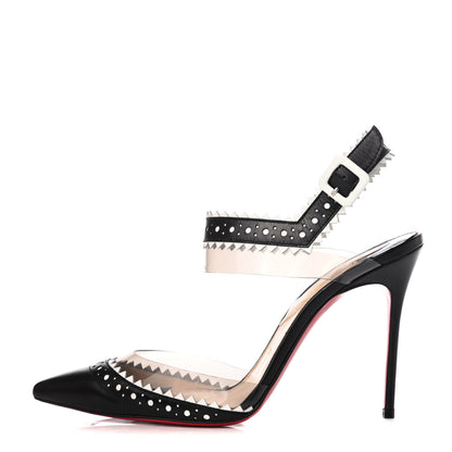 Christian Louboutin Patent Kid PVC Chouette 100 Pumps 37.5 Black 2 of 24