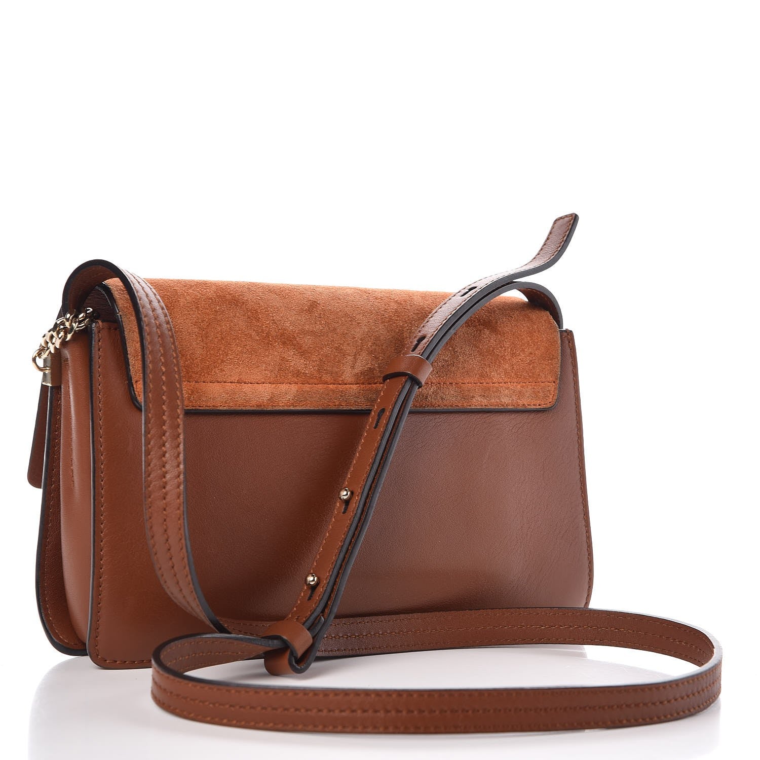 Chloe Suede Calfskin Small Faye Shoulder Bag Tobacco 3 of 14