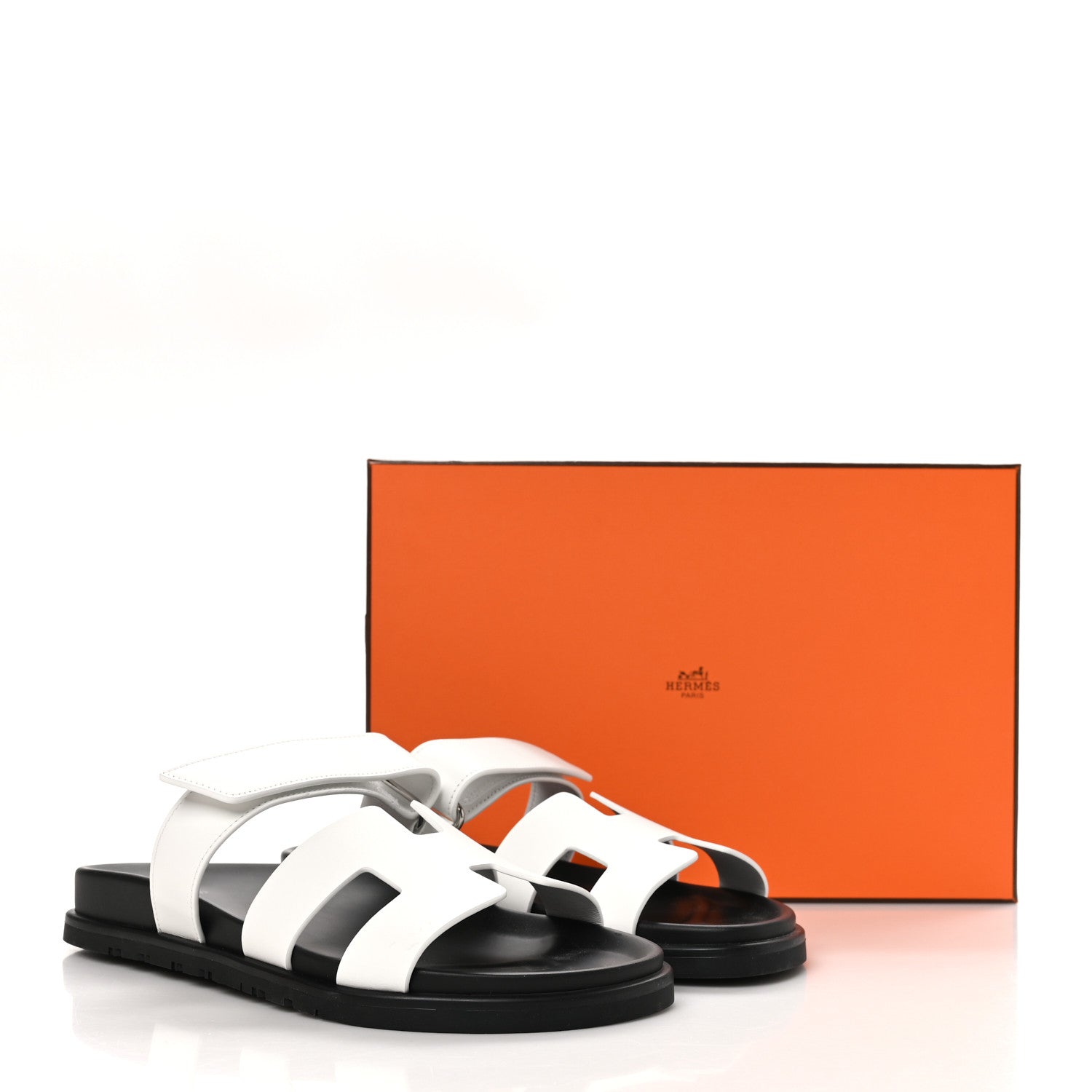 Hermes Calfskin Womens Chypre Sandals 39 White 9 of 9
