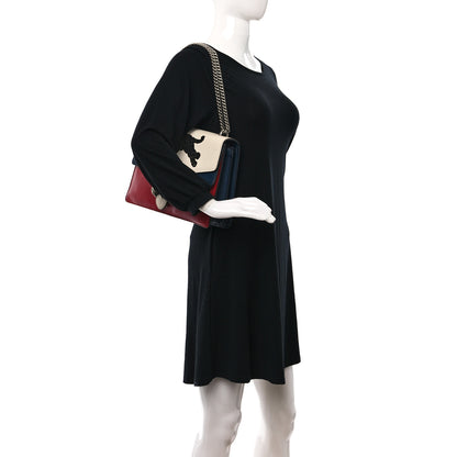Gucci Calfskin Panther Embroidered Medium Dionysus Shoulder Bag White Blue Hibiscus Red 2 of 13