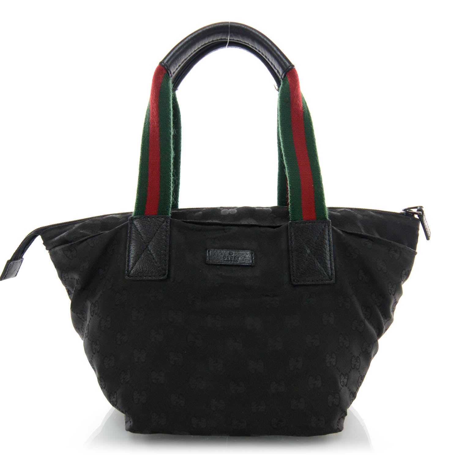 Gucci GG Monogram Small Web Handle Bucket Tote Black 1 of 7