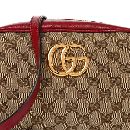 Gucci Monogram Azalea Calfskin Matelasse Diagonal Small GG Marmont Chain Shoulder Bag Beige Ebony New Cherry Red 8 of 10