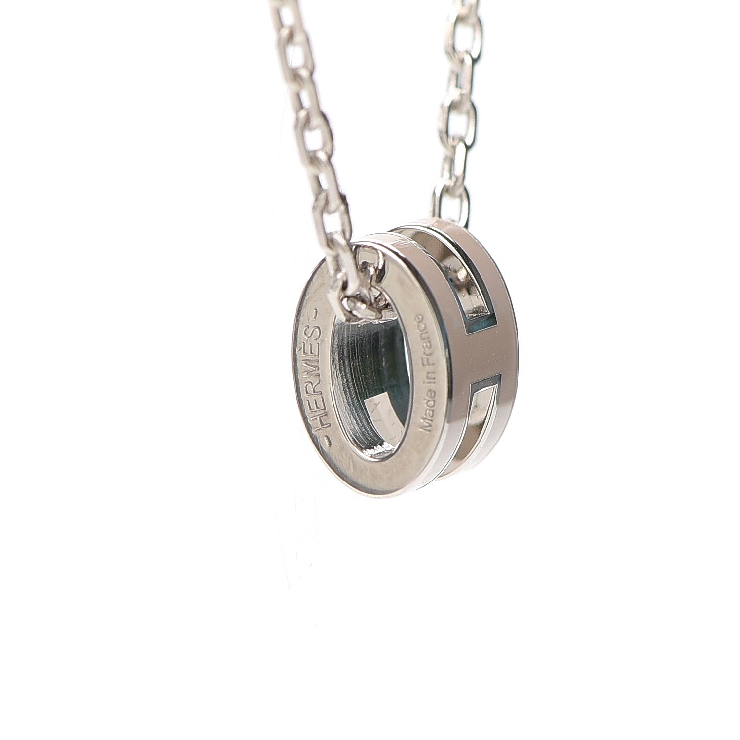 Hermes Palladium Mini Pop H Pendant Necklace Marron Glace 4 of 5