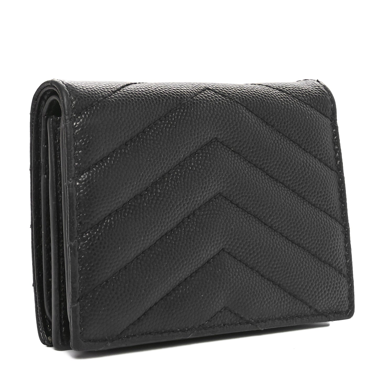Grain De Poudre Matelasse Chevron Monogram Card Case Black