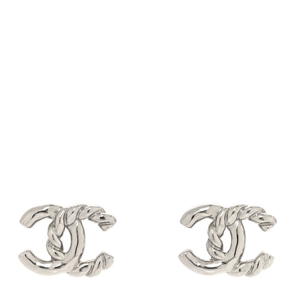 Chanel Metal CC Rope Earrings Silver 1 of 5