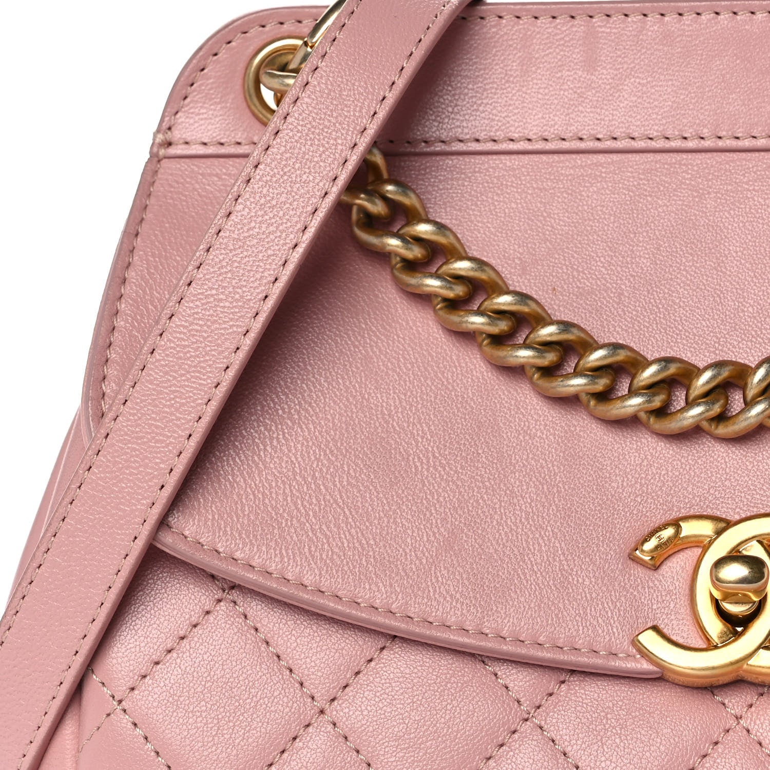 Chanel Lambskin Quilted Curved Flap Pink 8 of 11