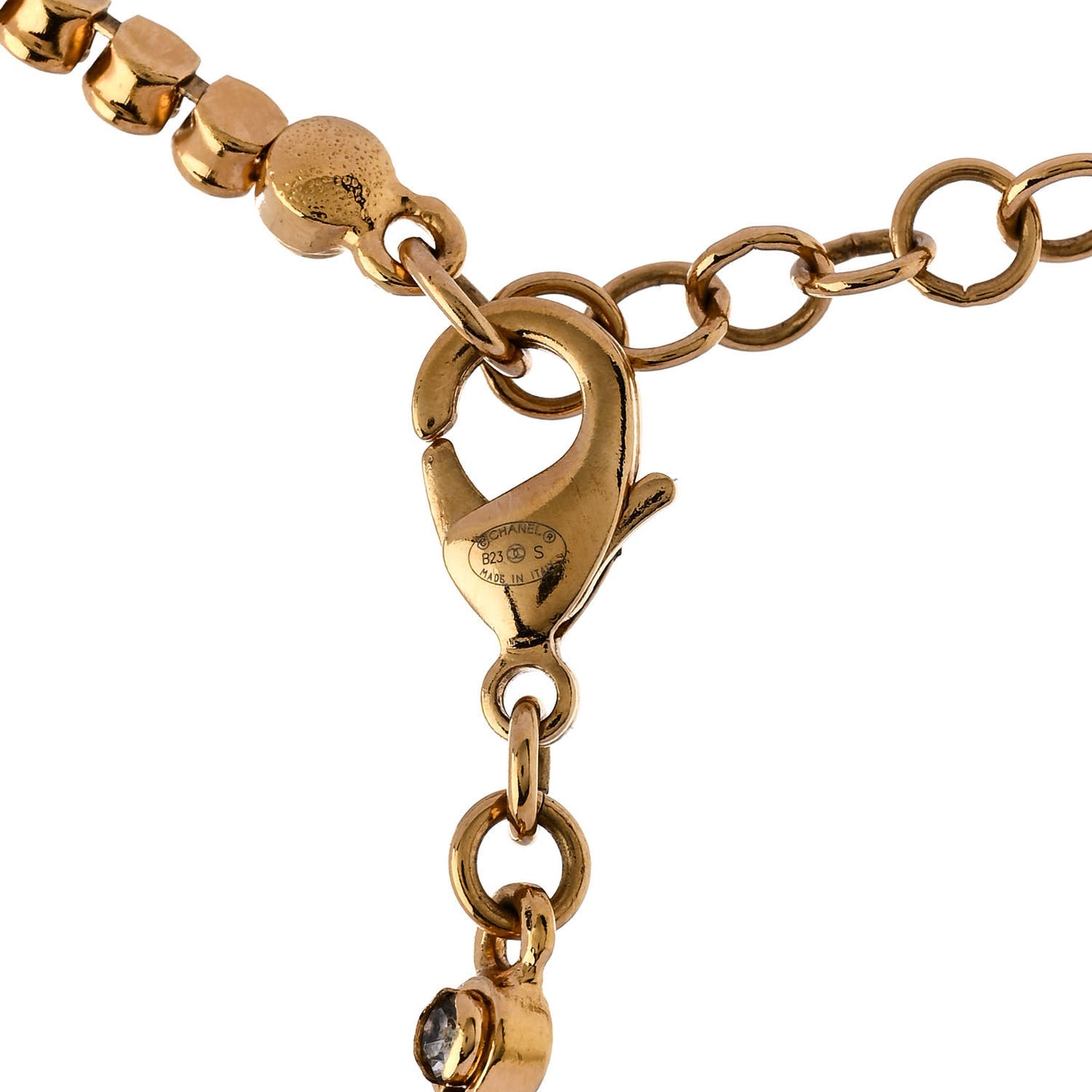 Resin Crystal CC Star Perfume Bottle Necklace Gold