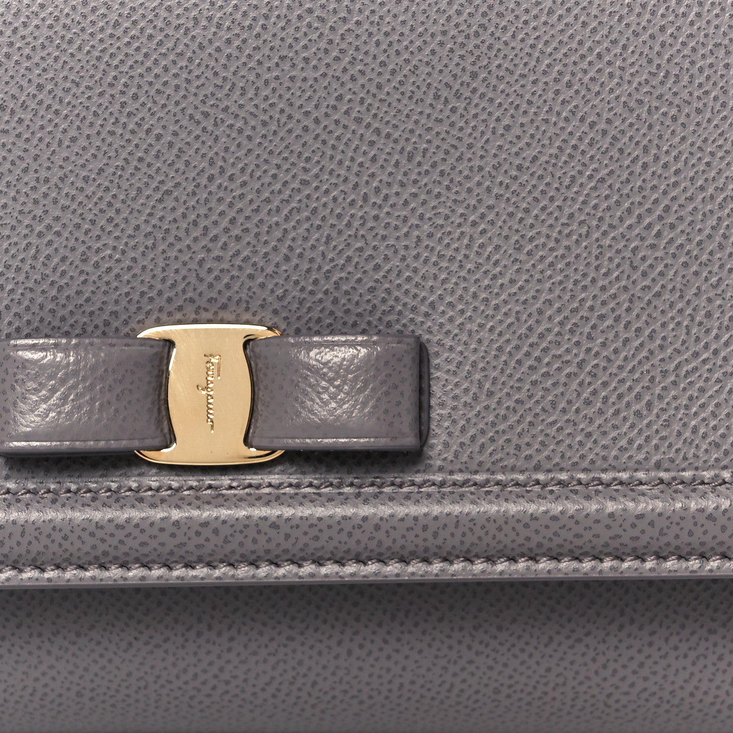 Salvatore Ferragamo Pebble Calfskin Mini Vara Bow Crossbody Bag Urban Grey 7 of 10