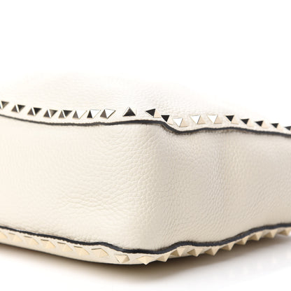 Valentino Garavani Pebbled Calfskin Small Rockstud Flip-Lock Messenger Bag Light Ivory 7 of 9