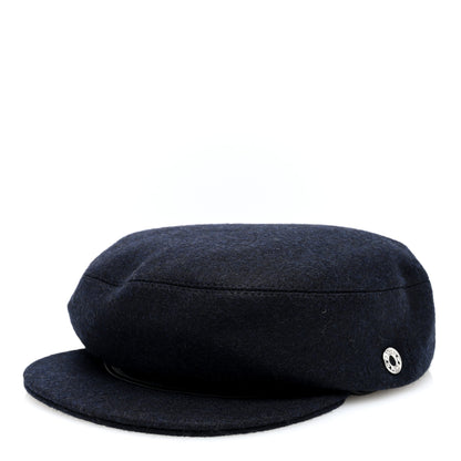 Hermes Wool Flannel Embroidered Womens Cabourg En Finesse Cap 58 1 of 8