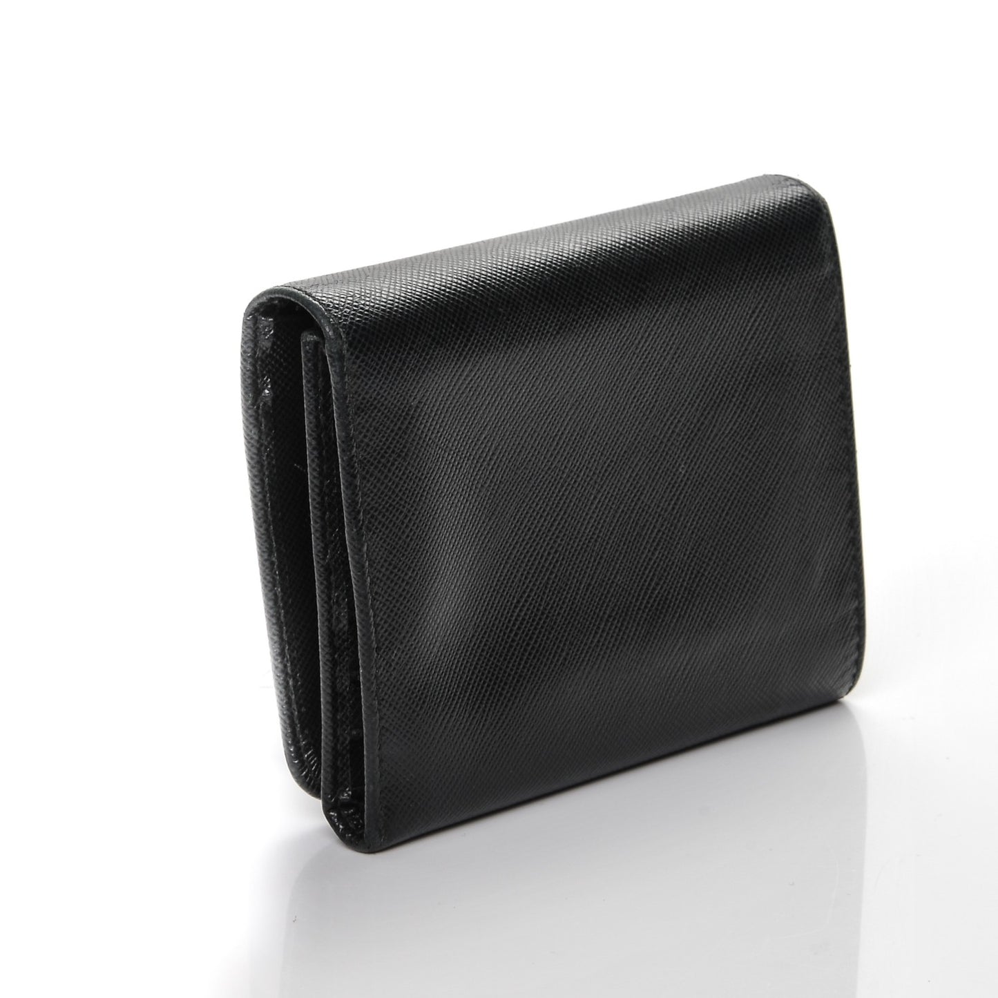 Saffiano Metal Tri-Fold Wallet Nero Black