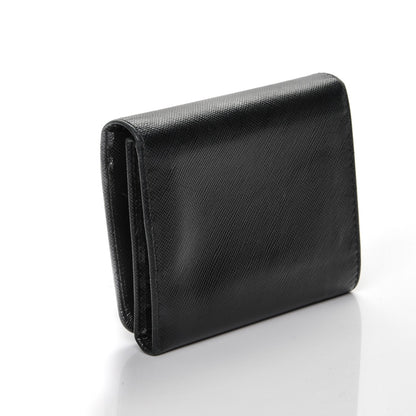 Prada Saffiano Metal Tri-Fold Wallet Nero Black 3 of 7