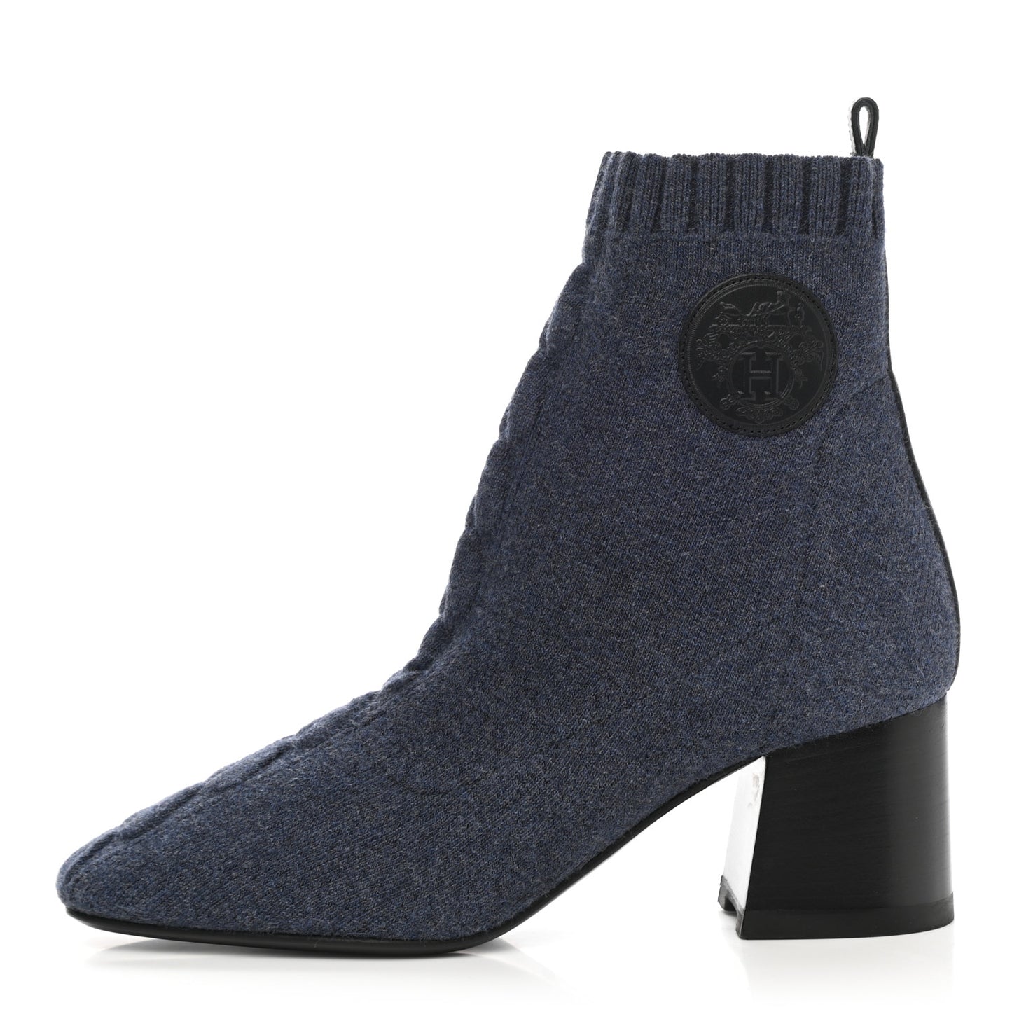 Knit Calfskin Volver 60 Ankle Boots 36 Bleu Diplomatique