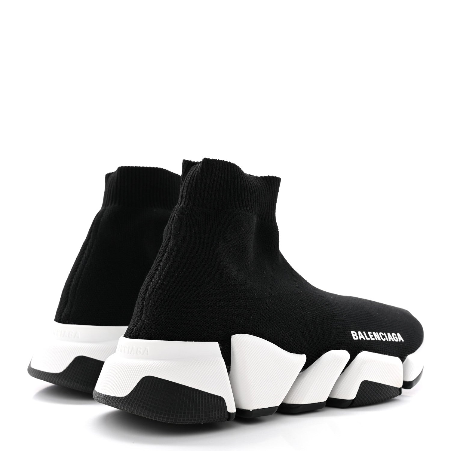 Balenciaga Technical 3D Recycled Knit Bi-Color Sole Womens Speed 2.0 Sneakers 35 Black White 4 of 13