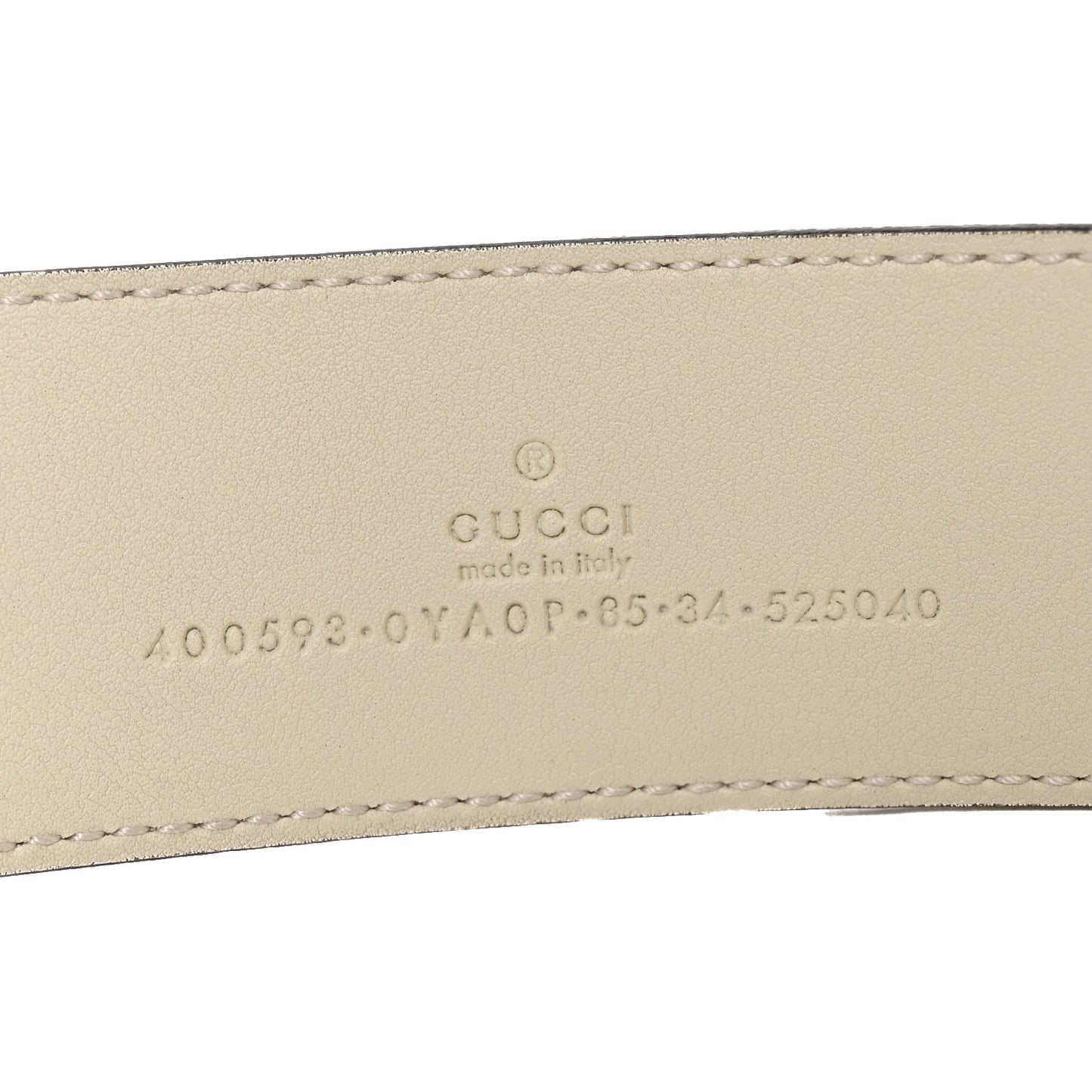 Calfskin Double G 40mm Belt 85 34 Mystic White