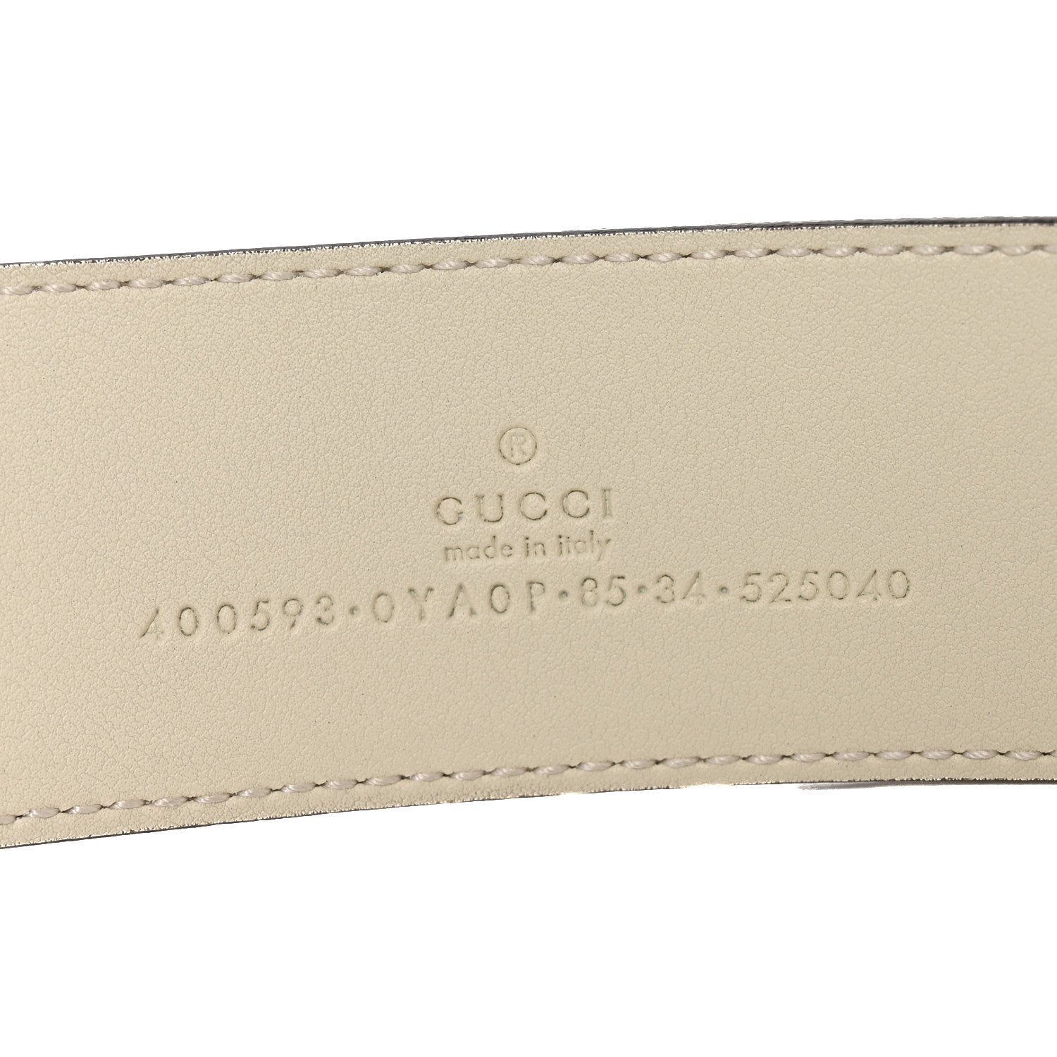 Gucci Calfskin Double G 40mm Belt 85 34 Mystic White 3 of 5