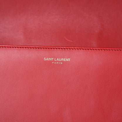Saint Laurent Smooth Calfskin Medium Classic Monogram Universite Bag Red 15 of 19