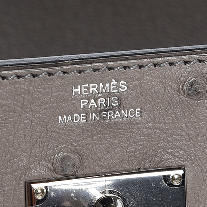 Hermes Ostrich Kelly Longue Wallet Gris Tourterelle 8 of 9