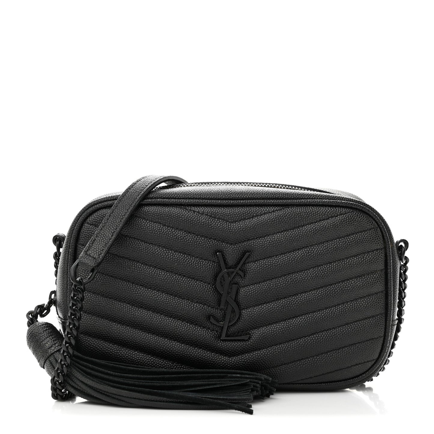 Grain De Poudre Matelasse Monochrome Monogram Mini Lou Camera Bag Black