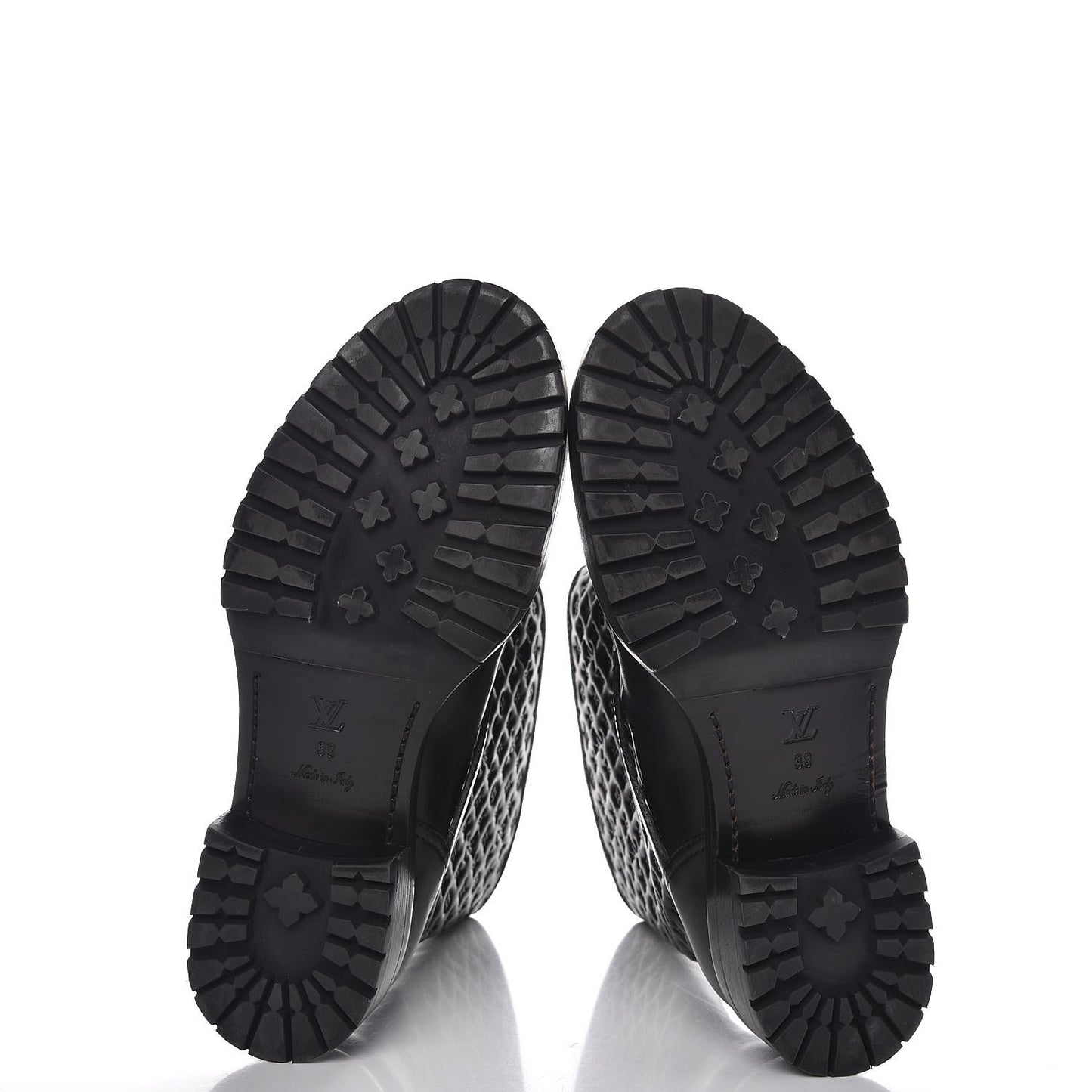 Calfskin Embossed Monogram Rebellion Half Boots 39 Black