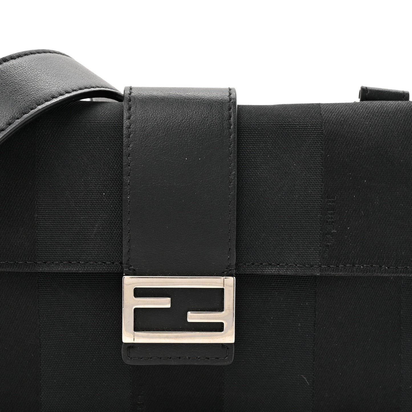 Recycled Nylon Vitello Grace Light Pequin Baguette Belt Pouch Black