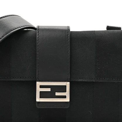 Fendi Recycled Nylon Vitello Grace Light Pequin Baguette Belt Pouch Black 8 of 12