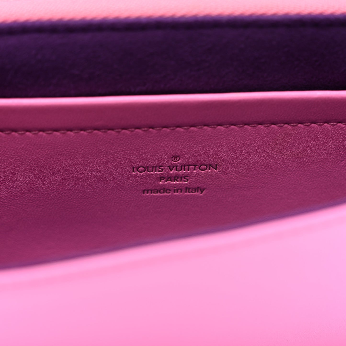 Lambskin Embossed Monogram Vuittamins Pochette Coussin Rose Violet