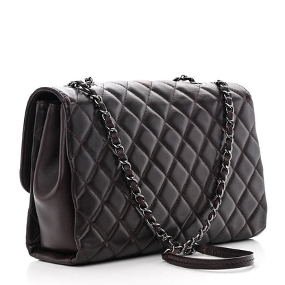 Chanel Lambskin Quilted Jumbo Coco Loop Flap Burgundy 3 of 14