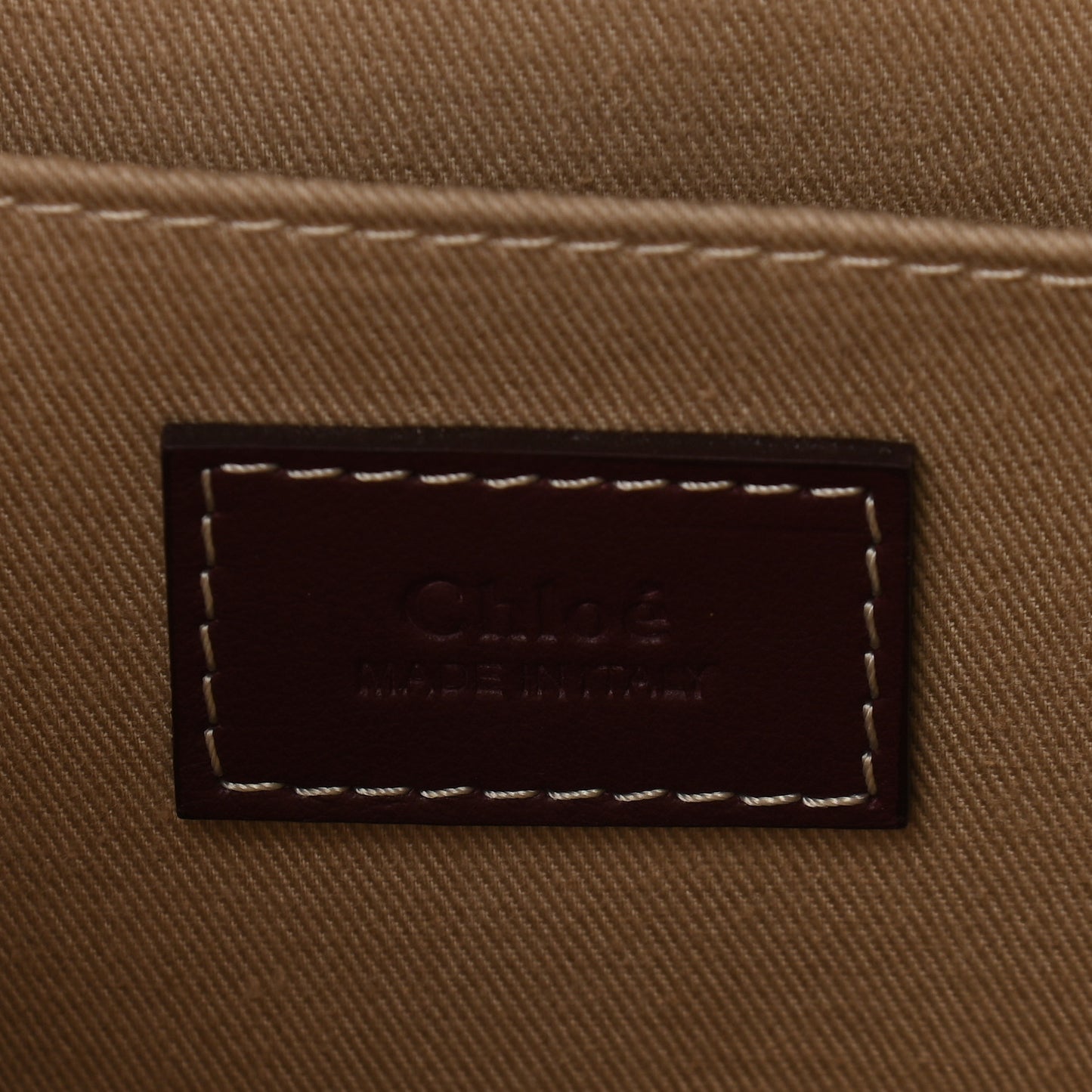 Cotton Calfskin Embroidered Medium Woody Ribbon Tote Burgundy