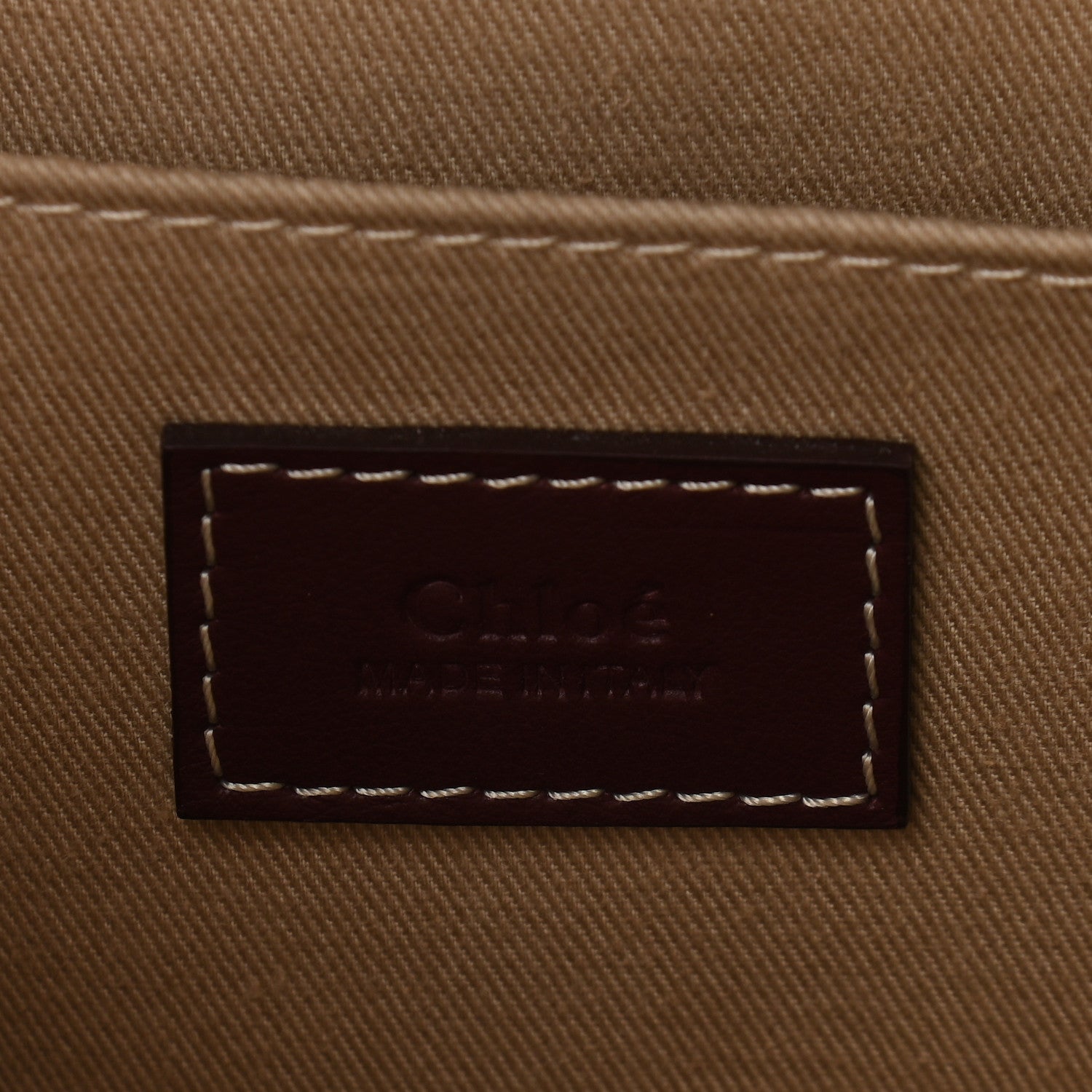 Chloe Cotton Calfskin Embroidered Medium Woody Ribbon Tote Burgundy 6 of 10