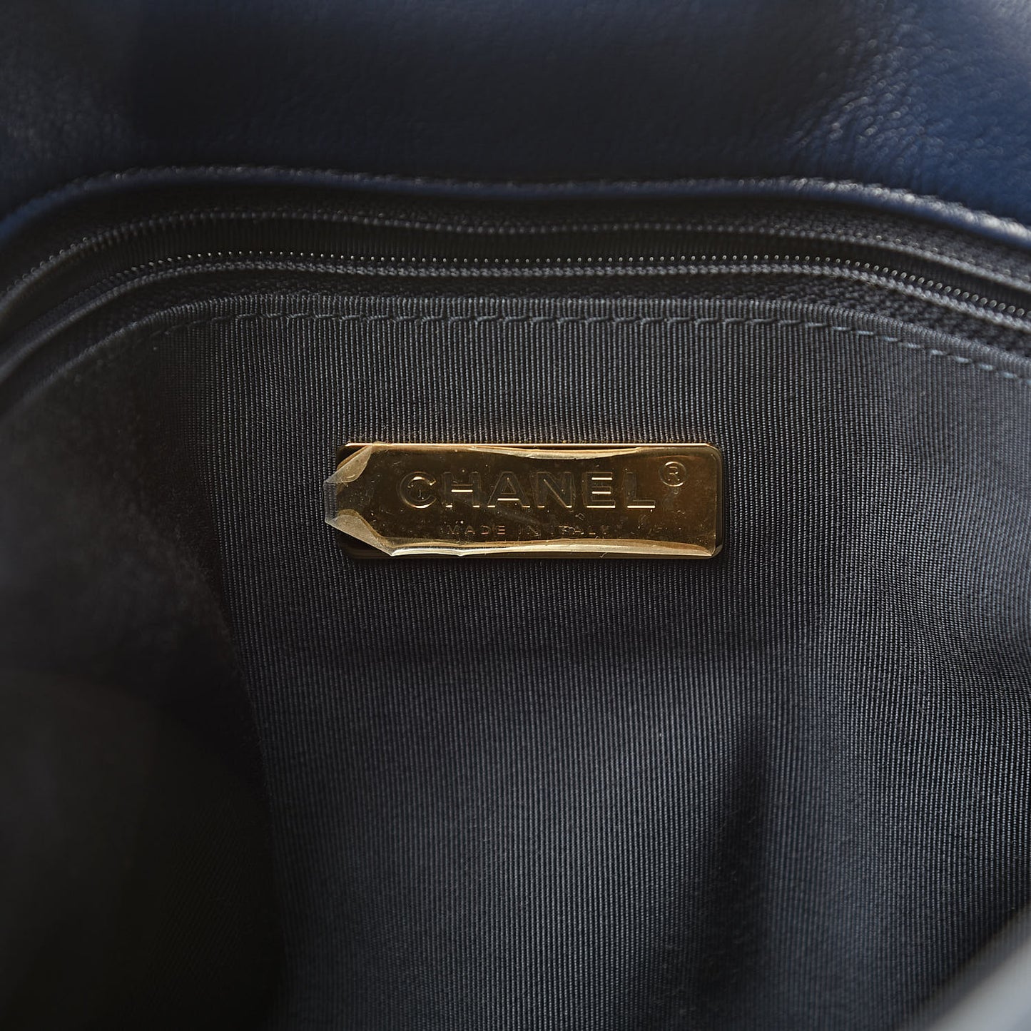 Goatskin Quilted Maxi 19 Flap Dark Blue